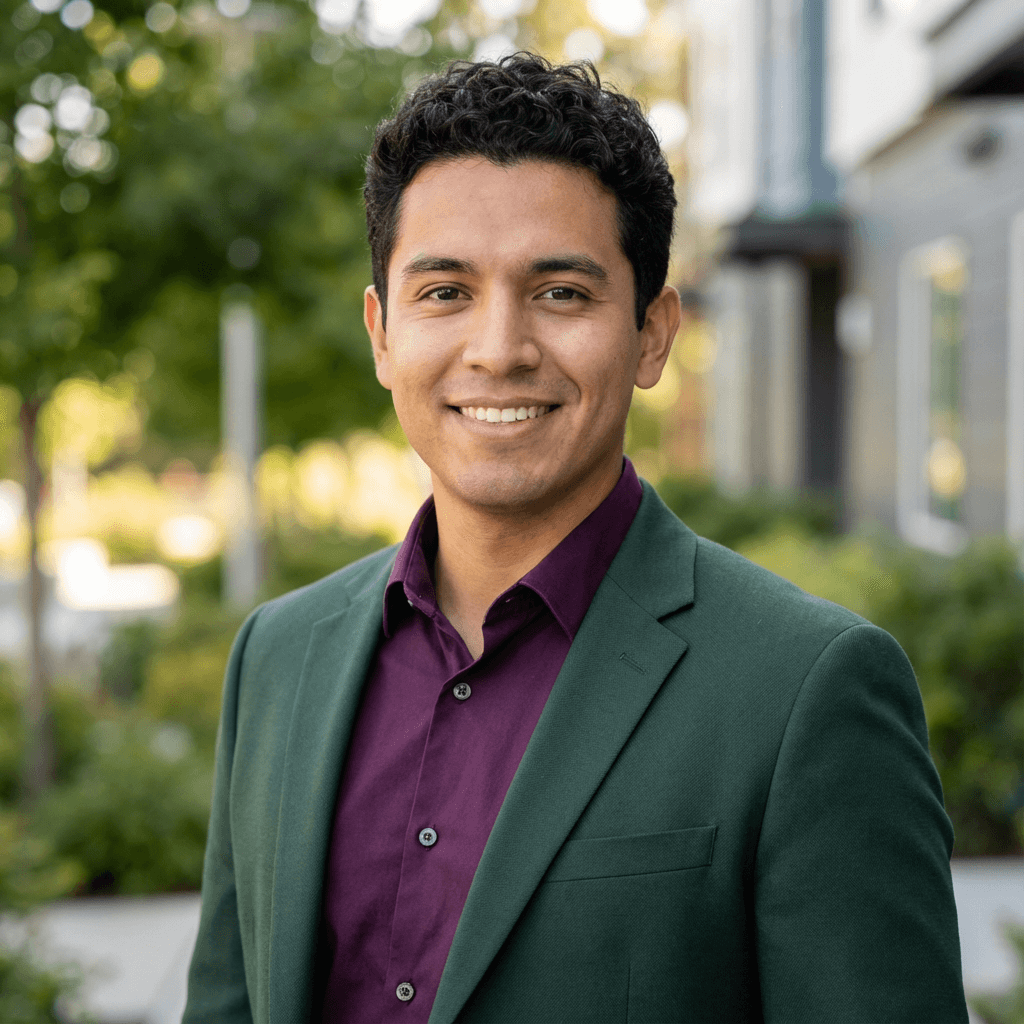 Professional Hispanic man in his 30s in a home office